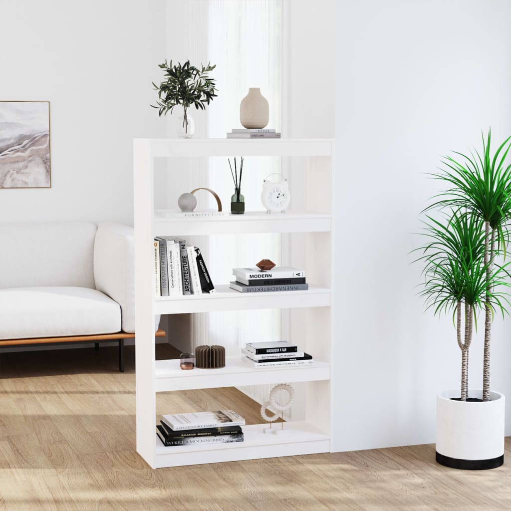 Boekenkast/kamerscherm 80x30x135,5 cm massief grenenhout wit is nu te koop bij PeponiXL, paradijselijk wonen!