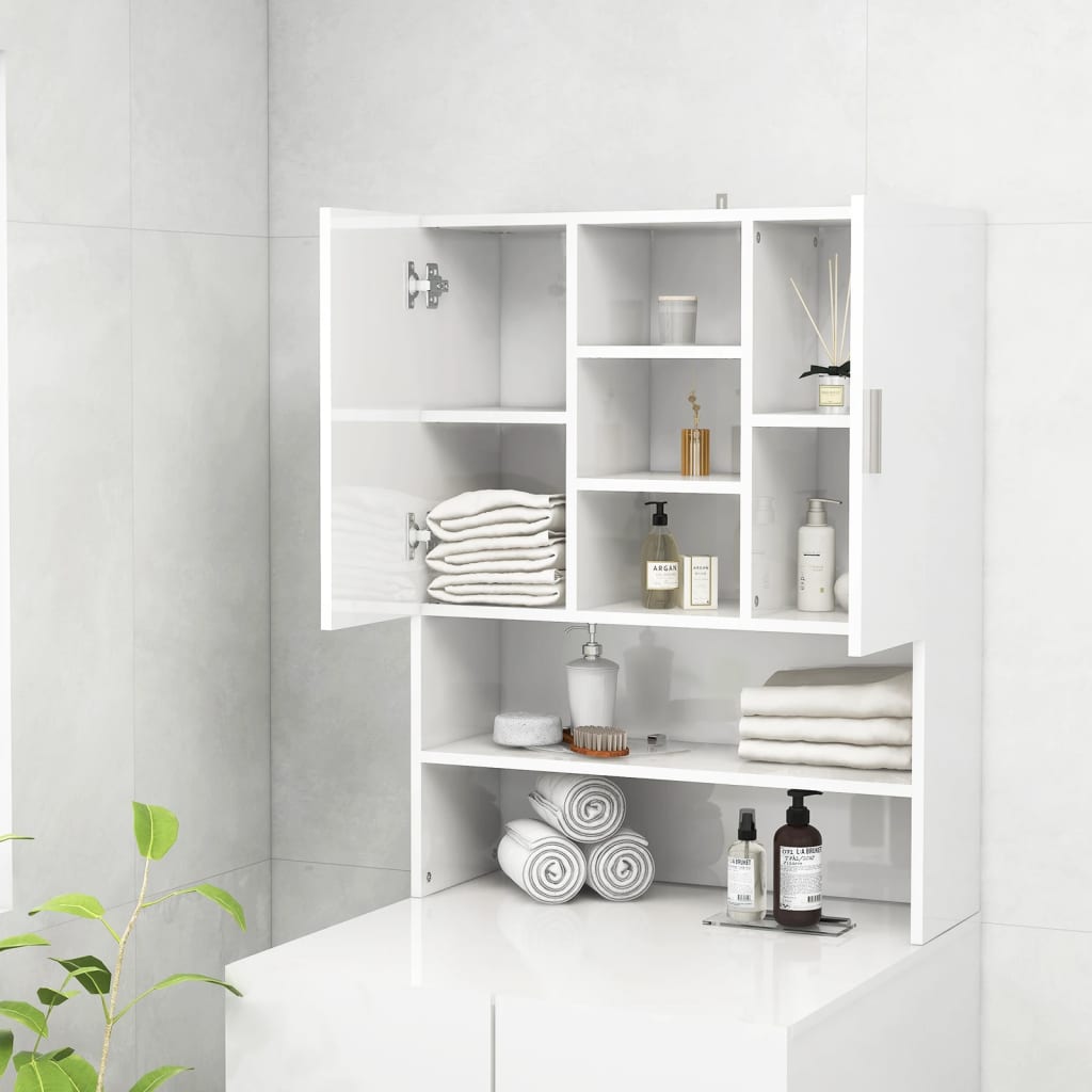 Wasmachinekast 70,5x25,5x90 cm hoogglans wit is nu te koop bij PeponiXL, paradijselijk wonen!