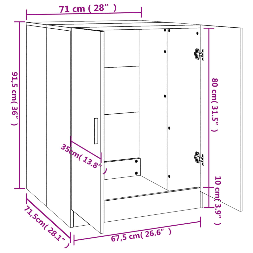 Wasmachinekast 71x71,5x91,5 cm wit is nu te koop bij PeponiXL, paradijselijk wonen!
