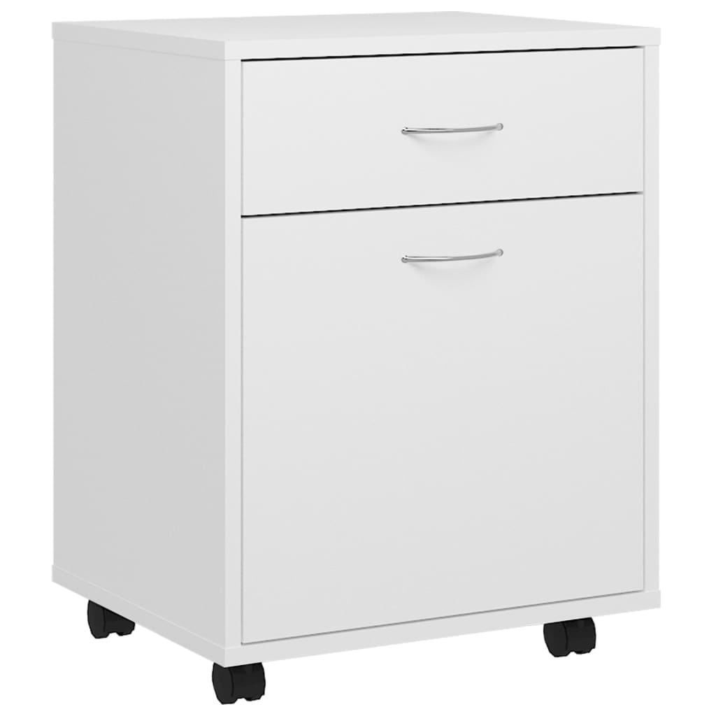 Rolkast 45x38x54 cm bewerkt hout wit is nu te koop bij PeponiXL, paradijselijk wonen!