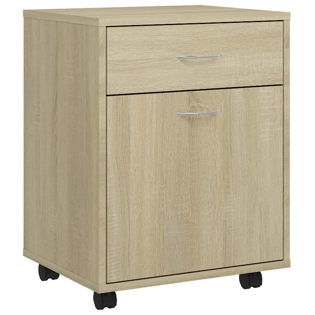 Rolkast 45x38x54 cm bewerkt hout sonoma eikenkleurig is nu te koop bij PeponiXL, paradijselijk wonen!