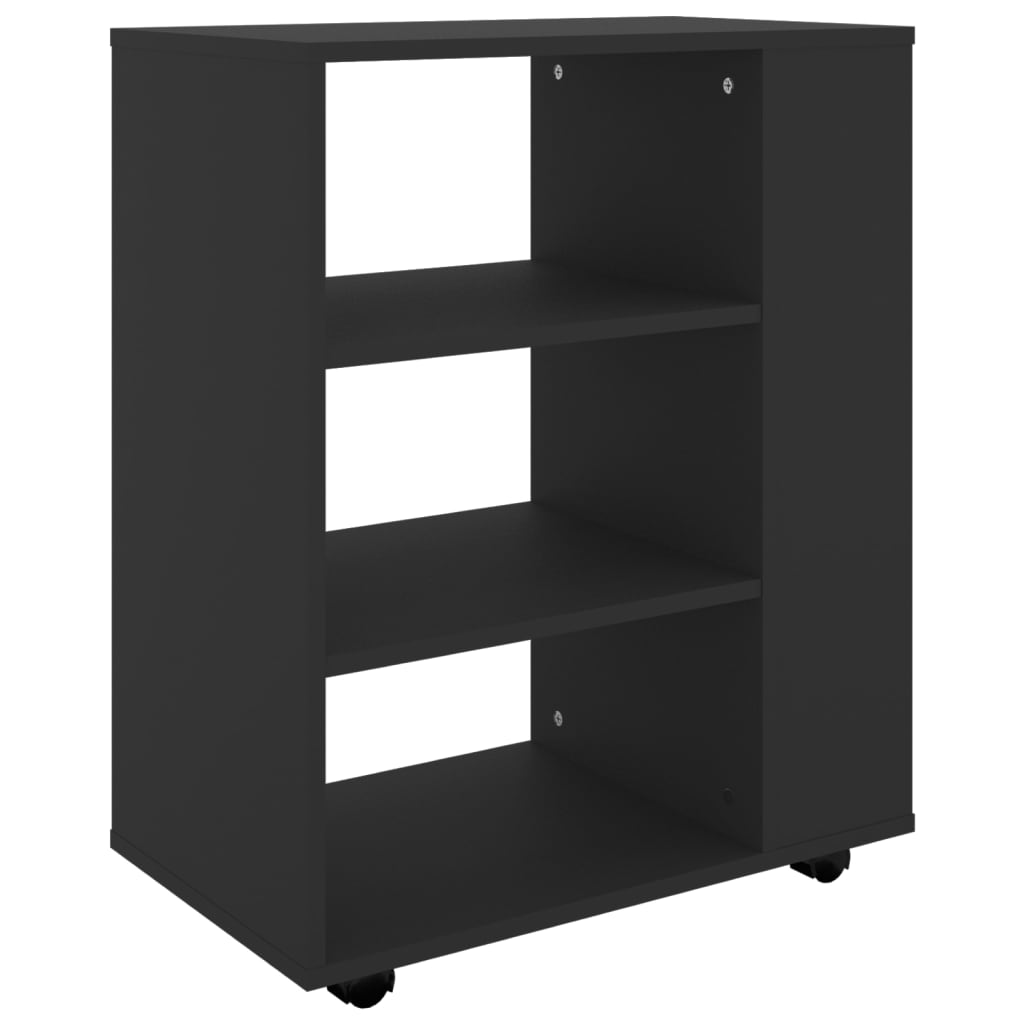 Rolkast 60x35x75 cm bewerkt hout zwart is nu te koop bij PeponiXL, paradijselijk wonen!