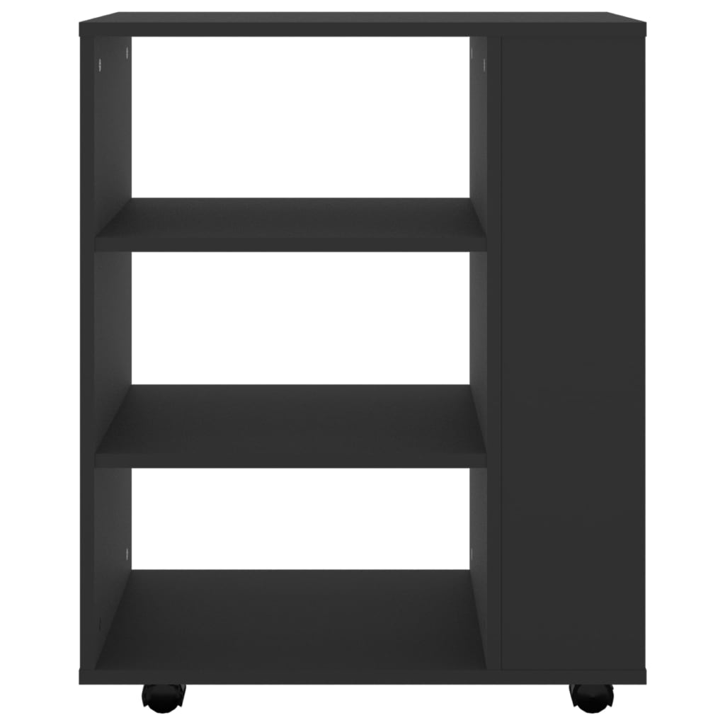Rolkast 60x35x75 cm bewerkt hout zwart is nu te koop bij PeponiXL, paradijselijk wonen!