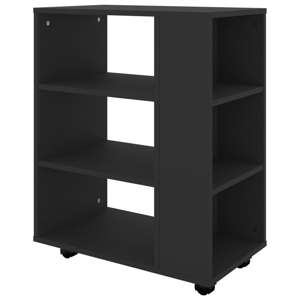 Rolkast 60x35x75 cm bewerkt hout zwart is nu te koop bij PeponiXL, paradijselijk wonen!