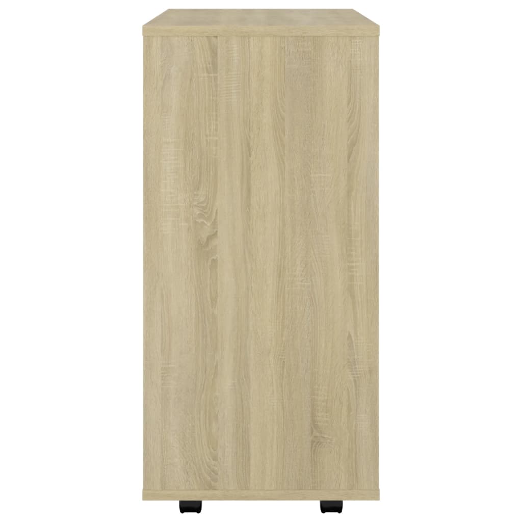 Rolkast 60x35x75 cm bewerkt hout sonoma eikenkleurig is nu te koop bij PeponiXL, paradijselijk wonen!
