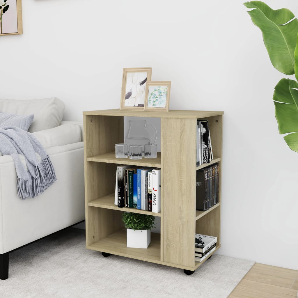 Rolkast 60x35x75 cm bewerkt hout sonoma eikenkleurig is nu te koop bij PeponiXL, paradijselijk wonen!