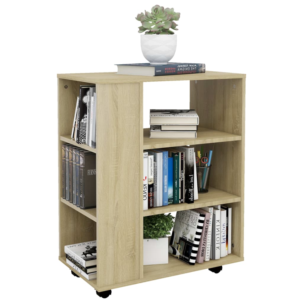 Rolkast 60x35x75 cm bewerkt hout sonoma eikenkleurig is nu te koop bij PeponiXL, paradijselijk wonen!