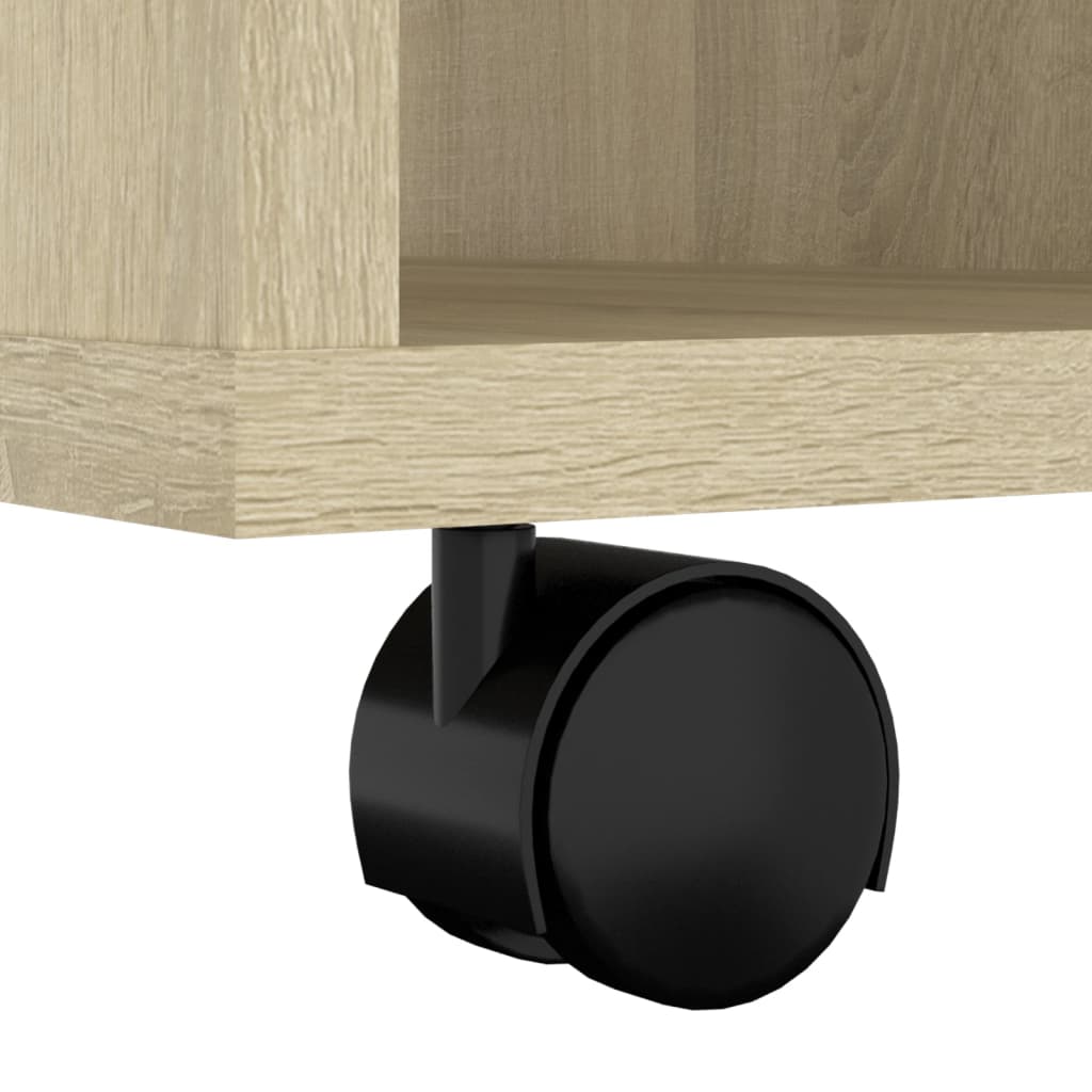 Rolkast 60x35x75 cm bewerkt hout sonoma eikenkleurig is nu te koop bij PeponiXL, paradijselijk wonen!