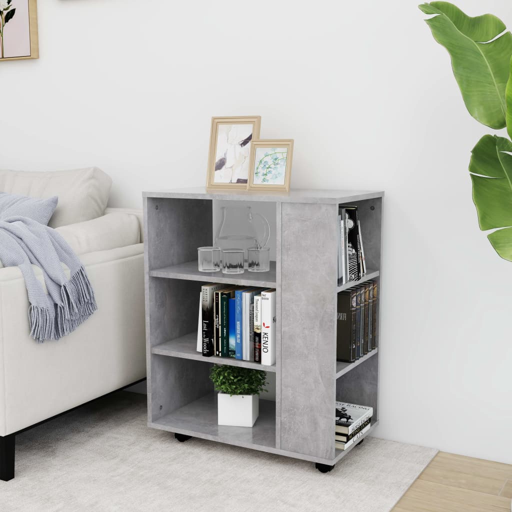 Rolkast 60x35x75 cm bewerkt hout betongrijs is nu te koop bij PeponiXL, paradijselijk wonen!