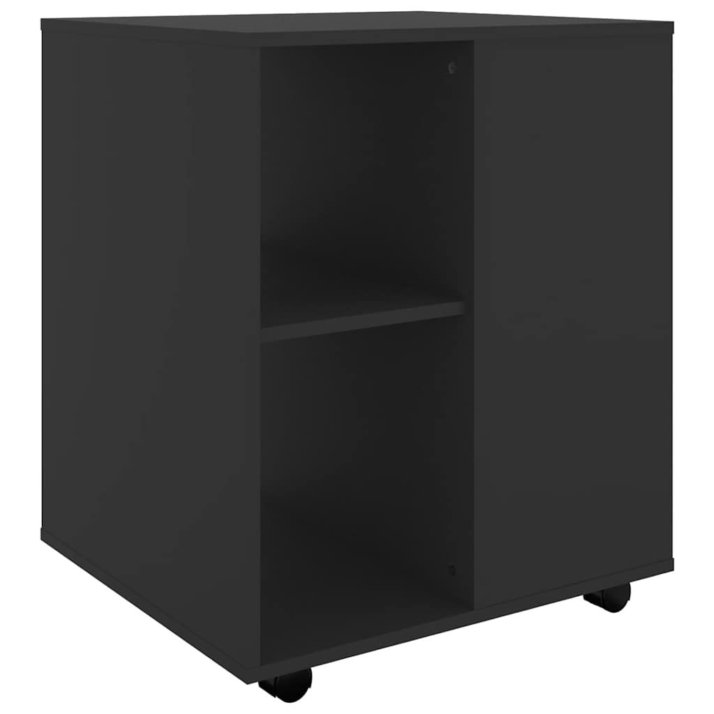 Rolkast 60x53x72 cm bewerkt hout zwart is nu te koop bij PeponiXL, paradijselijk wonen!