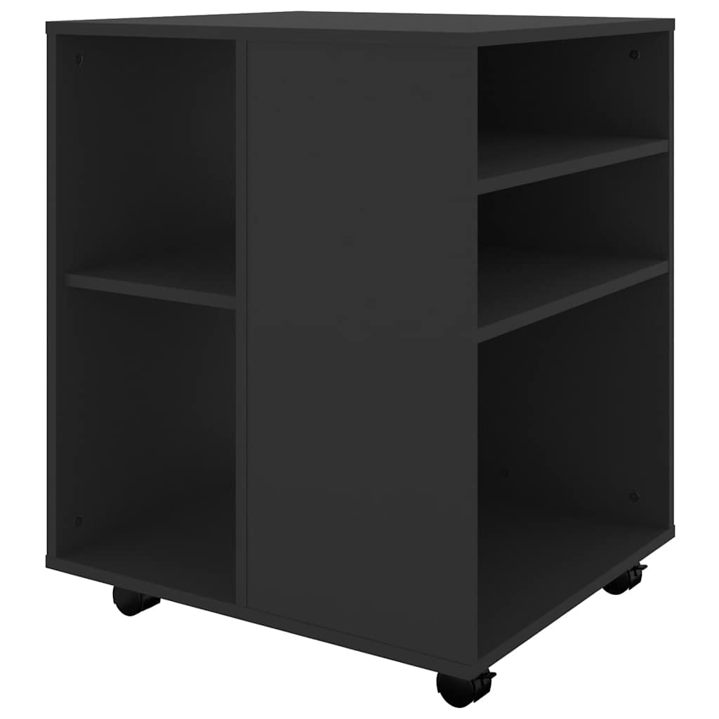 Rolkast 60x53x72 cm bewerkt hout zwart is nu te koop bij PeponiXL, paradijselijk wonen!