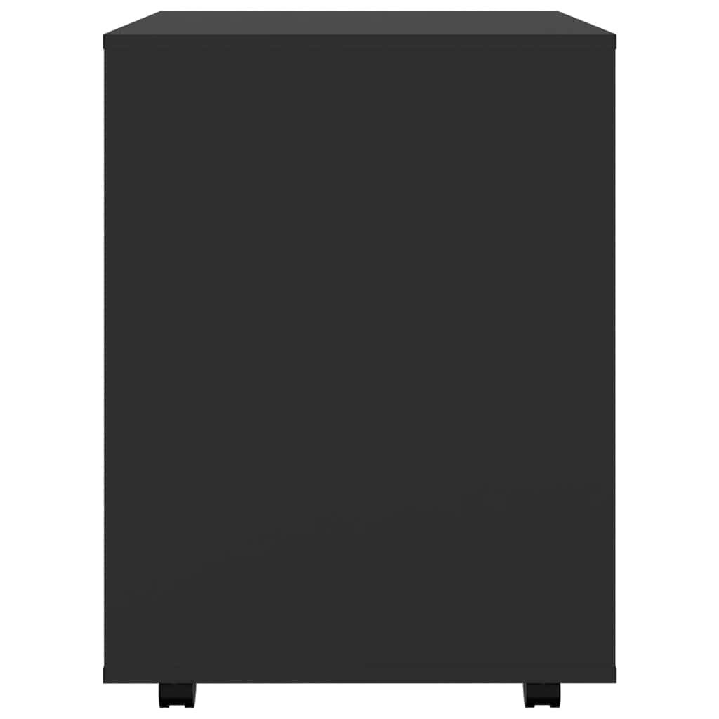Rolkast 60x53x72 cm bewerkt hout zwart is nu te koop bij PeponiXL, paradijselijk wonen!