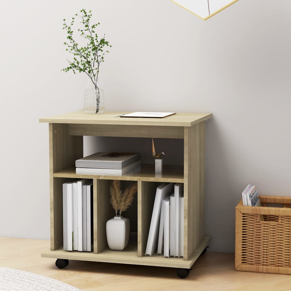 Rolkast 60x45x60 cm bewerkt hout sonoma eikenkleurig is nu te koop bij PeponiXL, paradijselijk wonen!