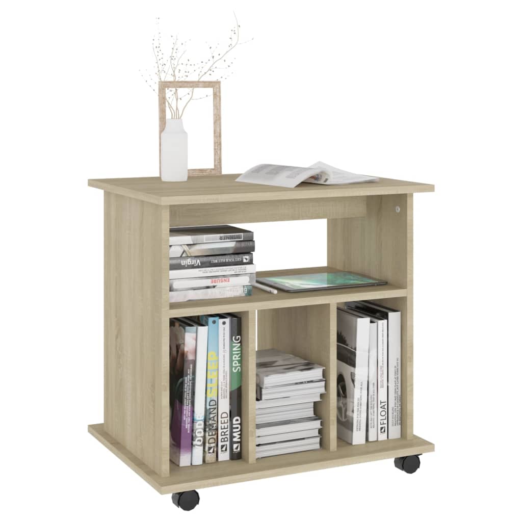 Rolkast 60x45x60 cm bewerkt hout sonoma eikenkleurig is nu te koop bij PeponiXL, paradijselijk wonen!
