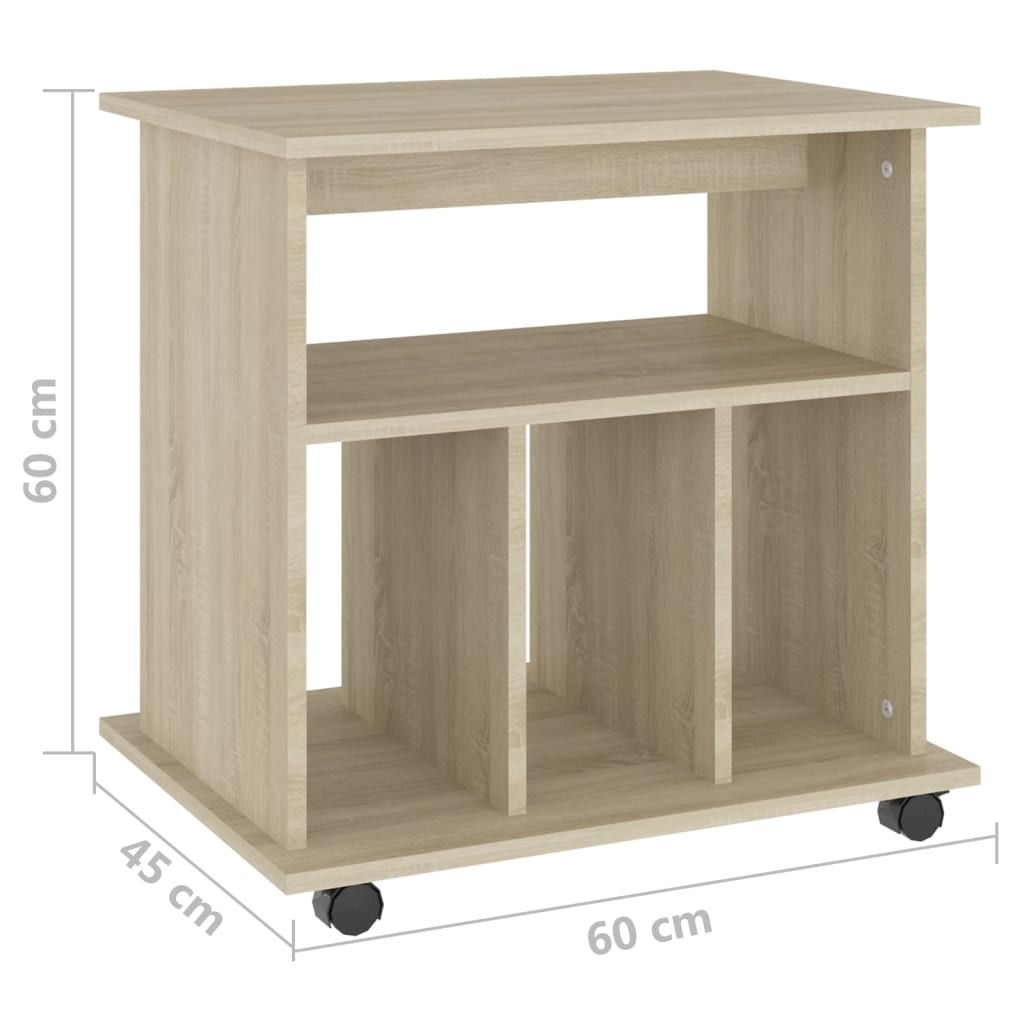 Rolkast 60x45x60 cm bewerkt hout sonoma eikenkleurig is nu te koop bij PeponiXL, paradijselijk wonen!