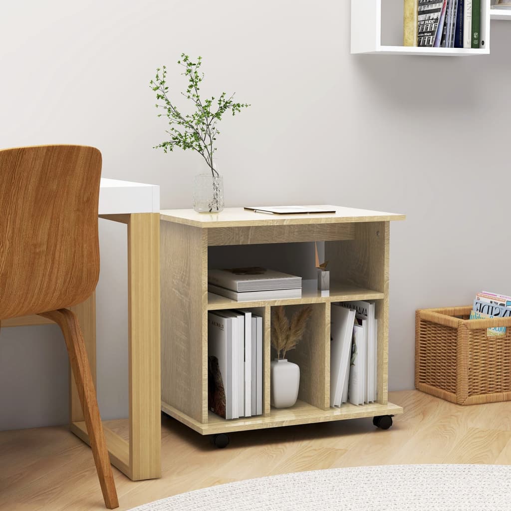 Rolkast 60x45x60 cm bewerkt hout sonoma eikenkleurig is nu te koop bij PeponiXL, paradijselijk wonen!