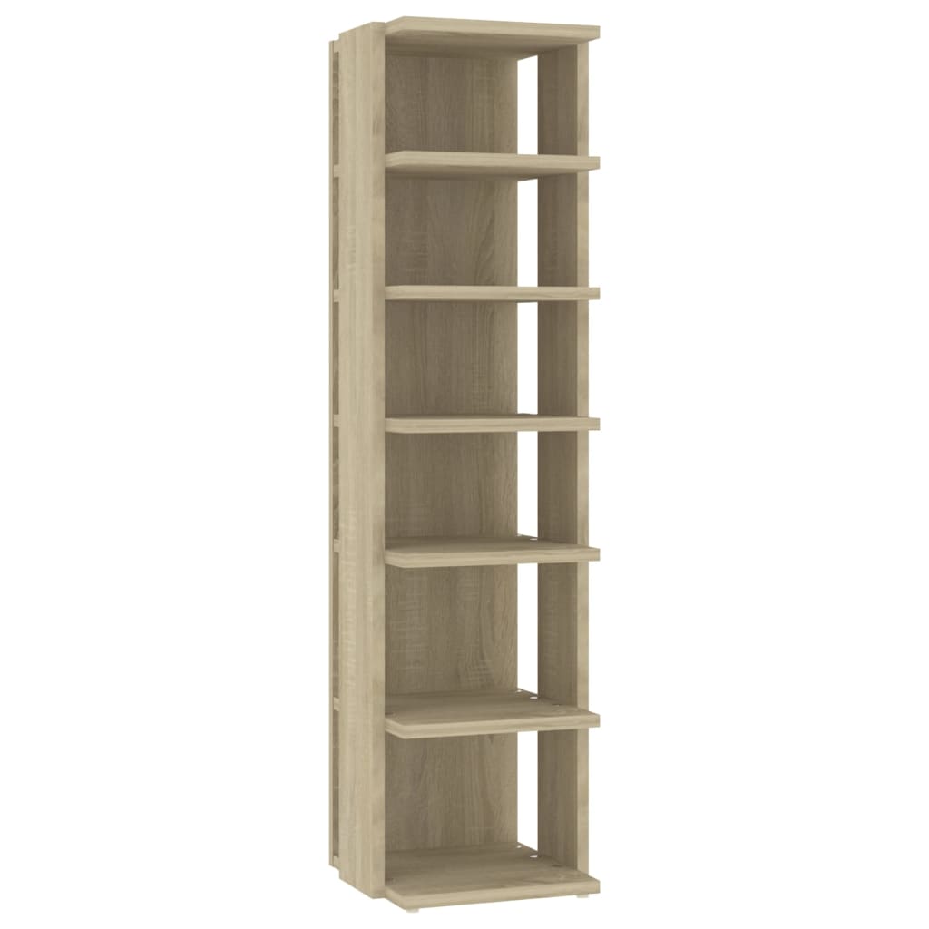 Schoenenkast 27,5x27x102 cm bewerkt hout sonoma eikenkleurig is nu te koop bij PeponiXL, paradijselijk wonen!
