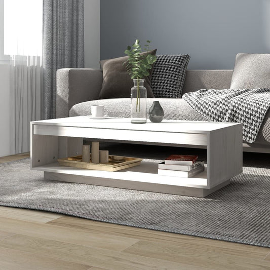 Salontafel 110x50x33,5 cm massief grenenhout wit is nu te koop bij PeponiXL, paradijselijk wonen!