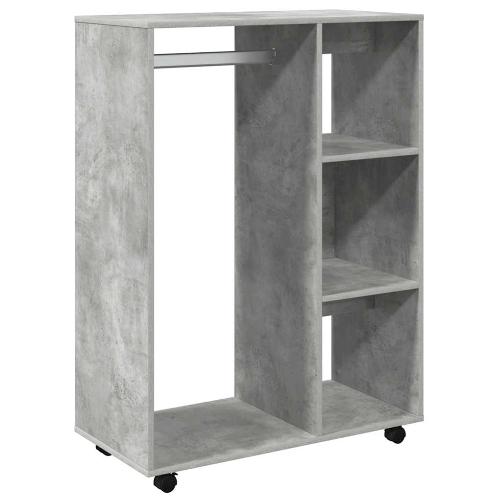 Kledingkast 80x40x110 cm bewerkt hout betongrijs is nu te koop bij PeponiXL, paradijselijk wonen!