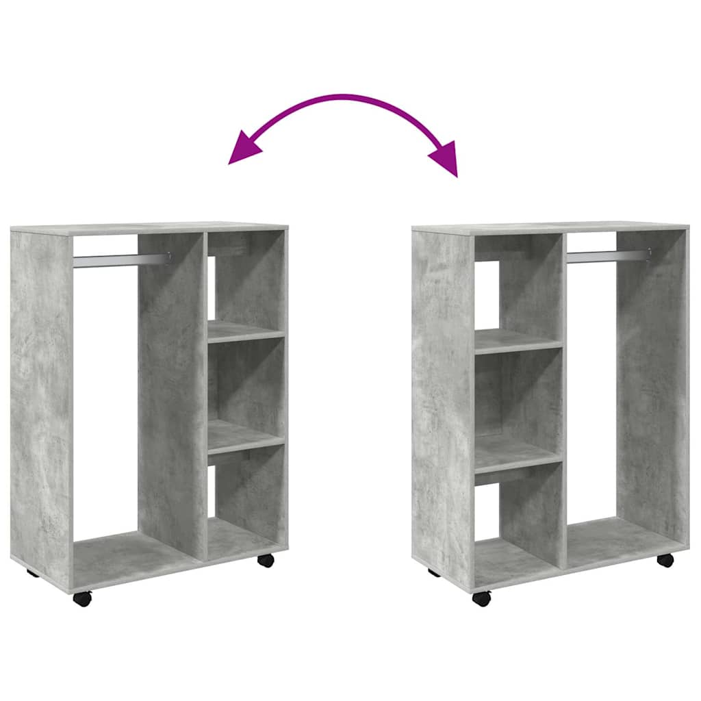 Kledingkast 80x40x110 cm bewerkt hout betongrijs is nu te koop bij PeponiXL, paradijselijk wonen!