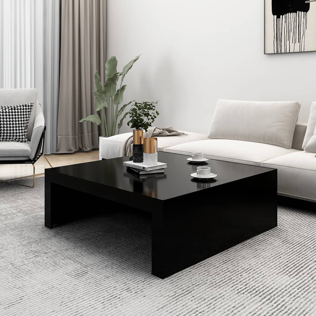 Salontafel 100x100x35 cm bewerkt hout zwart is nu te koop bij PeponiXL, paradijselijk wonen!