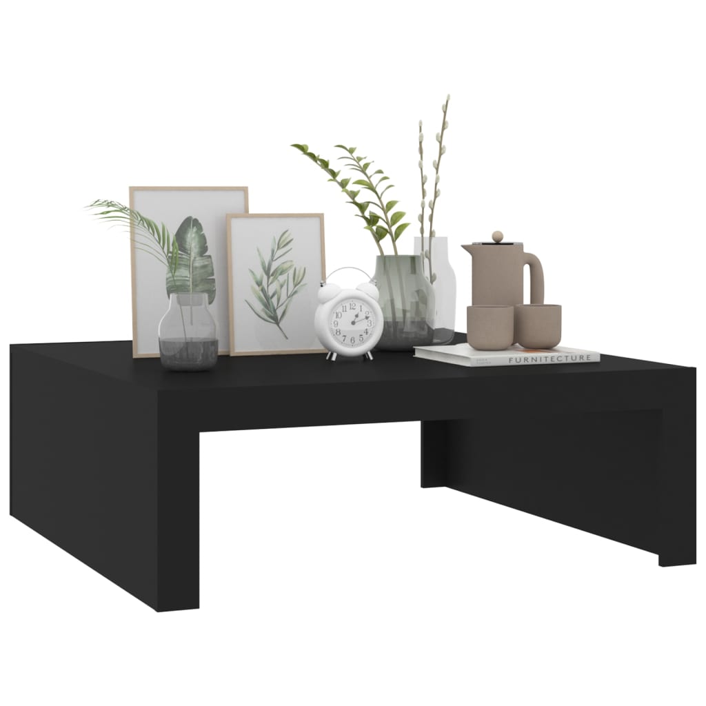 Salontafel 100x100x35 cm bewerkt hout zwart is nu te koop bij PeponiXL, paradijselijk wonen!