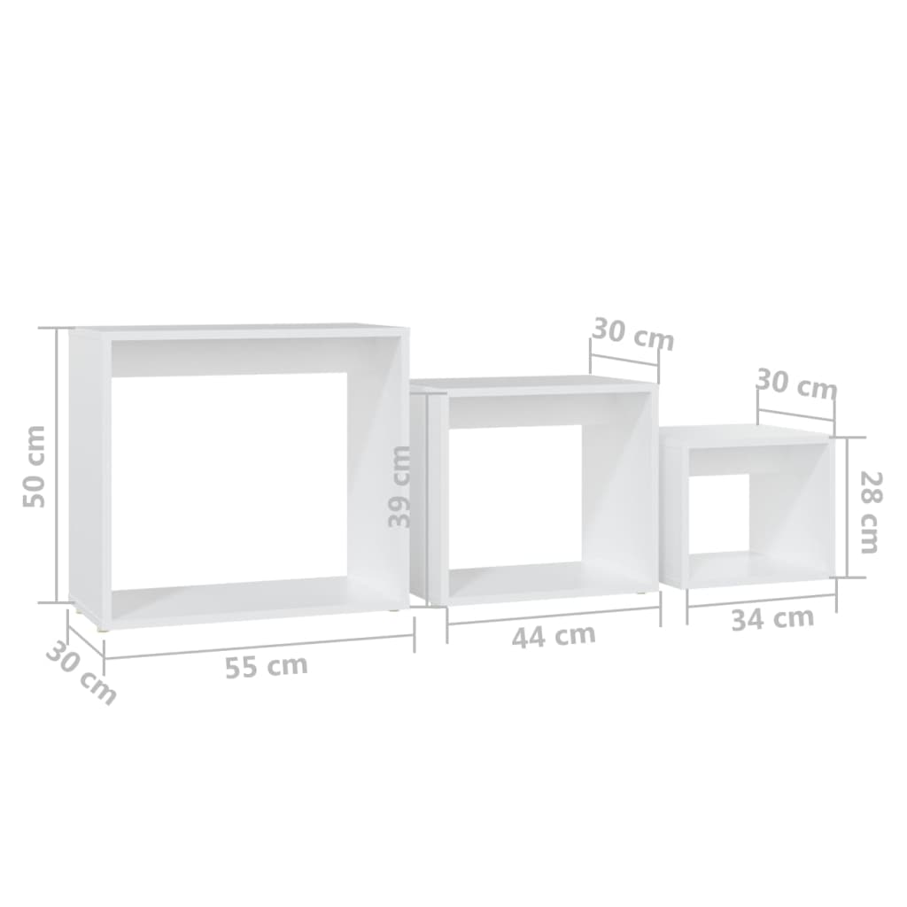 3-delige Tafeltjesset bewerkt hout wit is nu te koop bij PeponiXL, paradijselijk wonen!