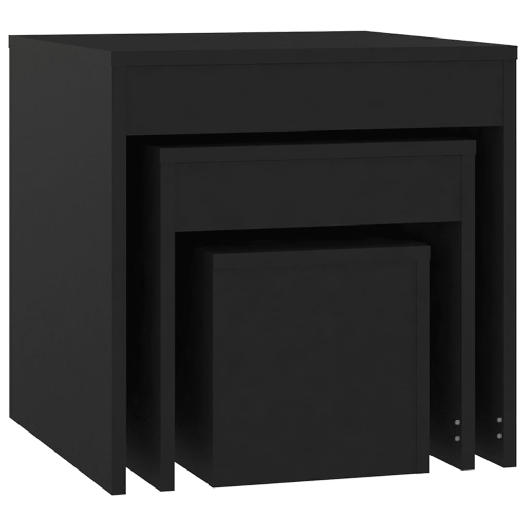 3-delige Tafeltjesset bewerkt hout zwart is nu te koop bij PeponiXL, paradijselijk wonen!
