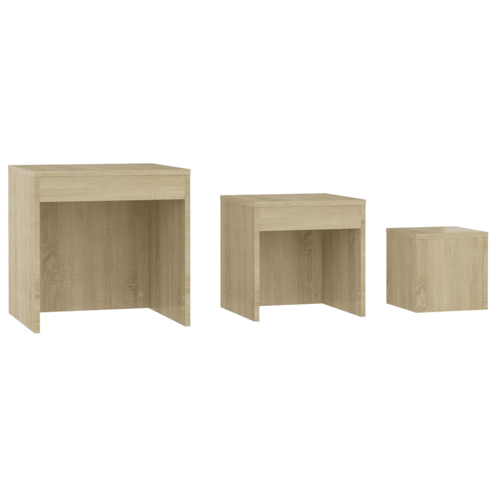 3-delige Tafeltjesset bewerkt hout sonoma eikenkleurig is nu te koop bij PeponiXL, paradijselijk wonen!