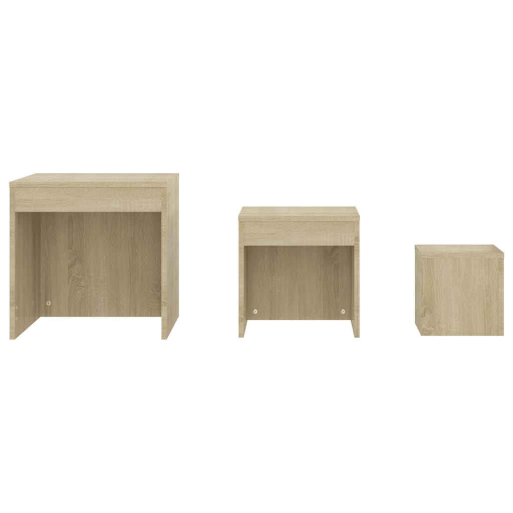 3-delige Tafeltjesset bewerkt hout sonoma eikenkleurig is nu te koop bij PeponiXL, paradijselijk wonen!