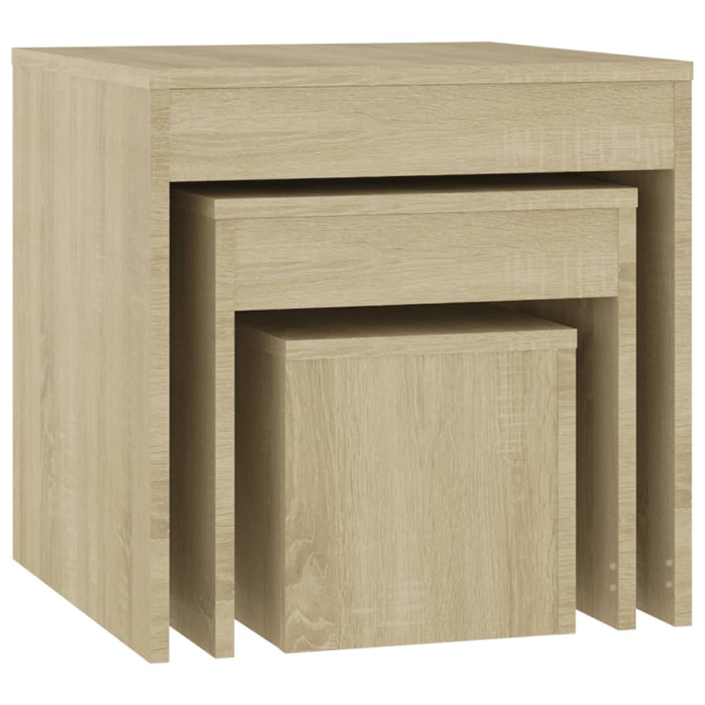 3-delige Tafeltjesset bewerkt hout sonoma eikenkleurig is nu te koop bij PeponiXL, paradijselijk wonen!