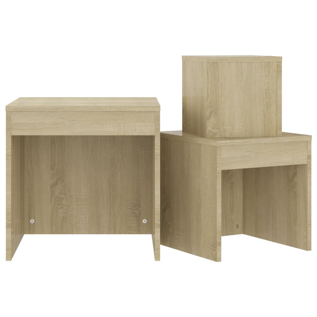 3-delige Tafeltjesset bewerkt hout sonoma eikenkleurig is nu te koop bij PeponiXL, paradijselijk wonen!