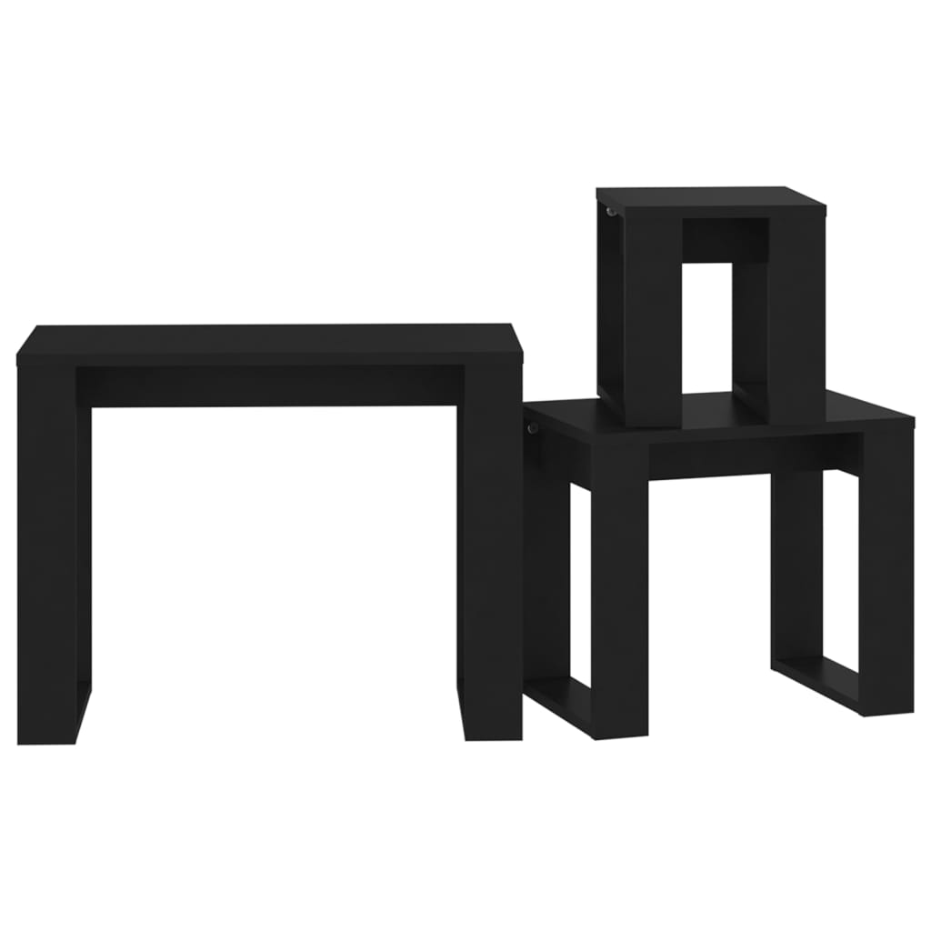 3-delige Tafeltjesset bewerkt hout zwart is nu te koop bij PeponiXL, paradijselijk wonen!