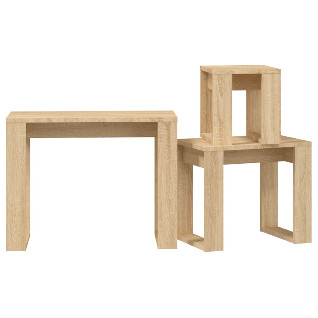3-delige Tafeltjesset bewerkt hout sonoma eikenkleurig is nu te koop bij PeponiXL, paradijselijk wonen!