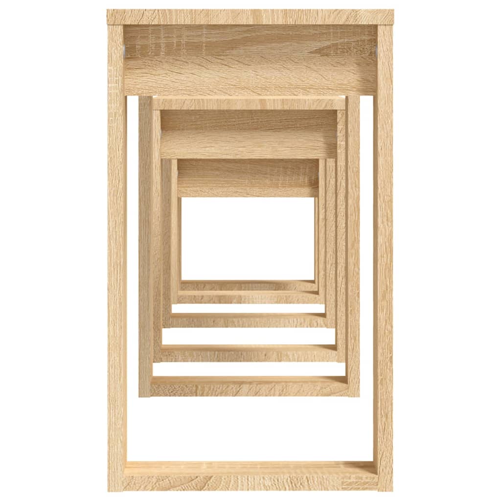 3-delige Tafeltjesset bewerkt hout sonoma eikenkleurig is nu te koop bij PeponiXL, paradijselijk wonen!
