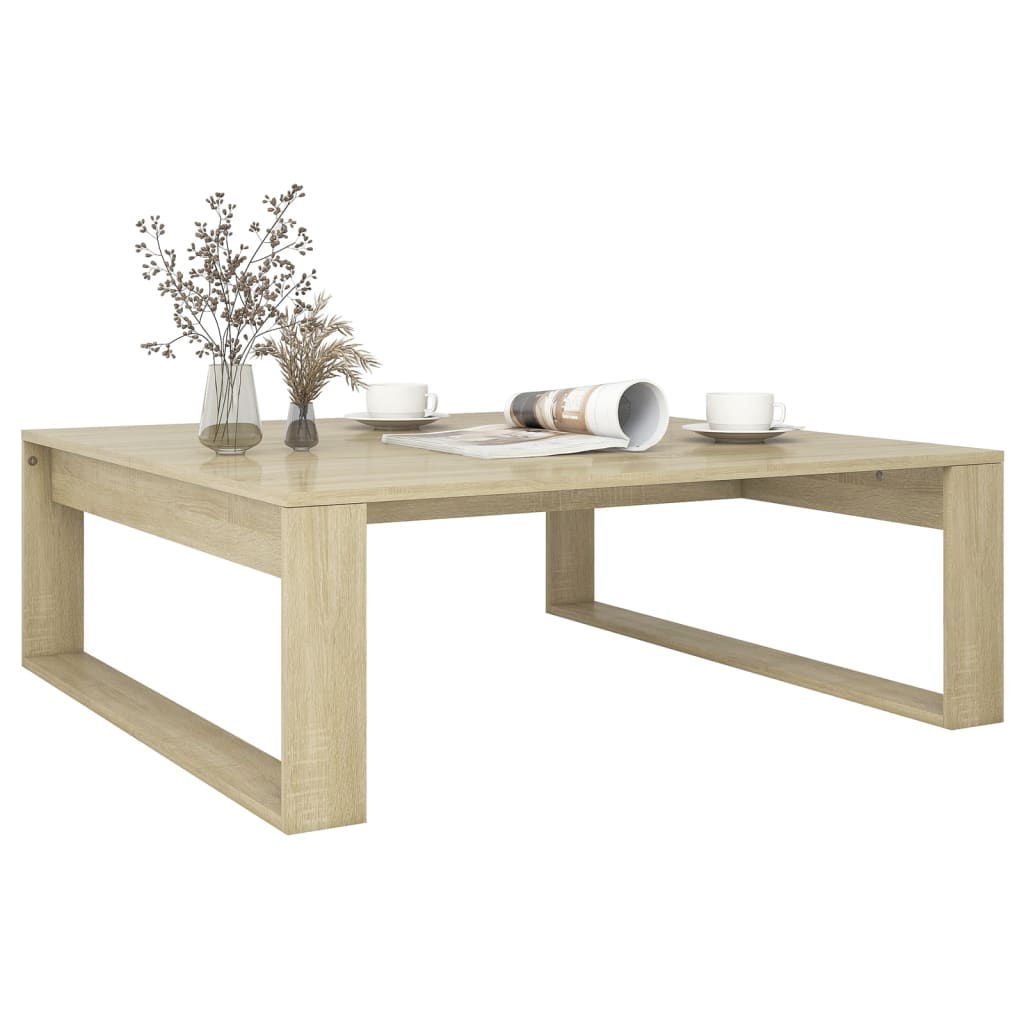 Salontafel 100x100x35 cm bewerkt hout sonoma eikenkleurig is nu te koop bij PeponiXL, paradijselijk wonen!