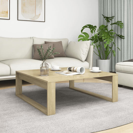 Salontafel 100x100x35 cm bewerkt hout sonoma eikenkleurig is nu te koop bij PeponiXL, paradijselijk wonen!