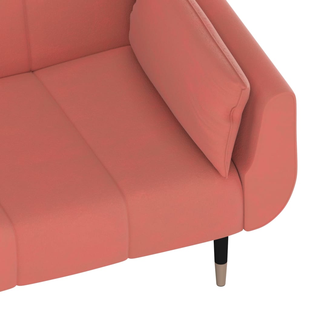 Slaapbank 2-zits met 2 kussens fluweel roze is nu te koop bij PeponiXL, paradijselijk wonen!