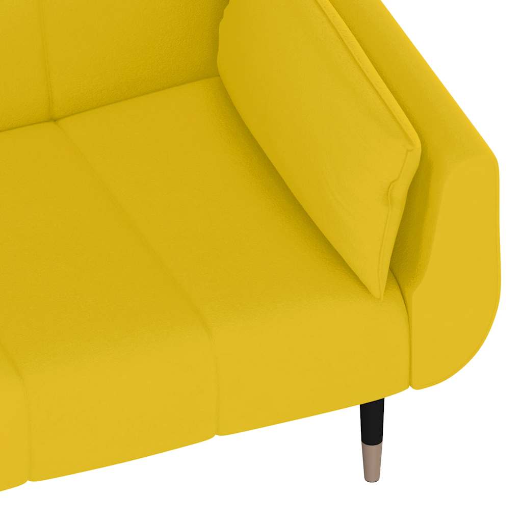 Slaapbank 2-zits met 2 kussens fluweel geel is nu te koop bij PeponiXL, paradijselijk wonen!