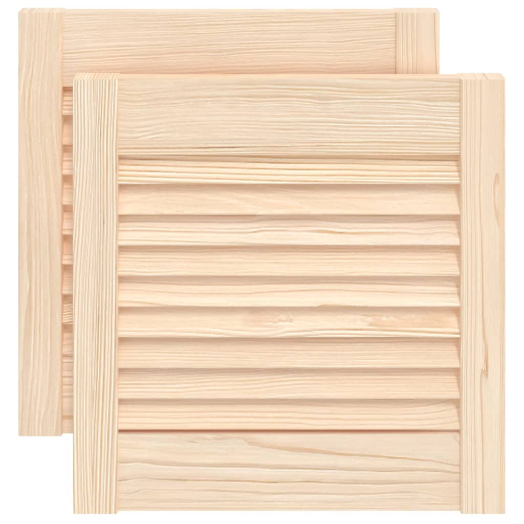 Kastdeuren met lamellen 2 st 39,5x39,4 cm massief grenenhout is nu te koop bij PeponiXL, paradijselijk wonen!