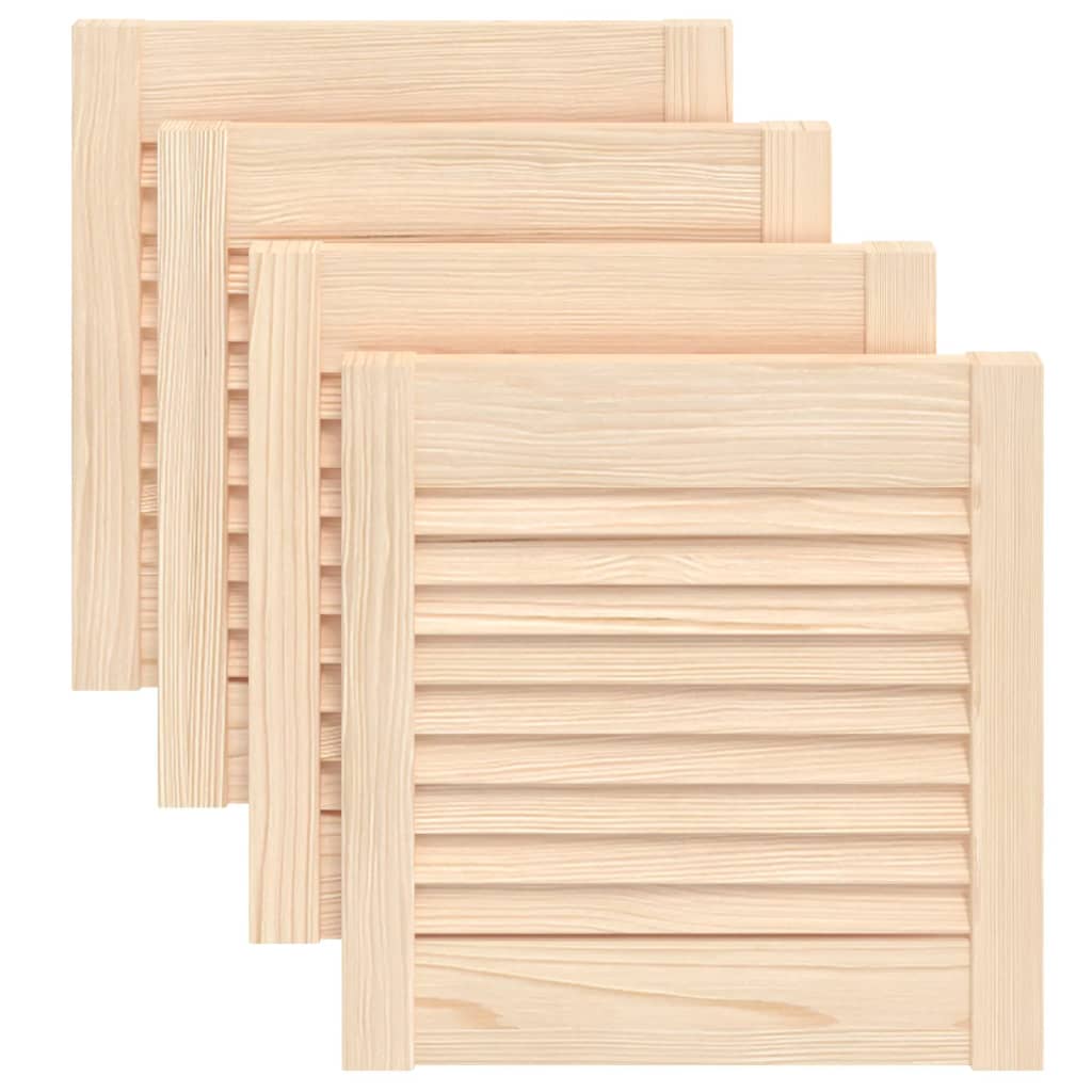 Kastdeuren met lamellen 4 st 39,5x39,4 cm massief grenenhout is nu te koop bij PeponiXL, paradijselijk wonen!