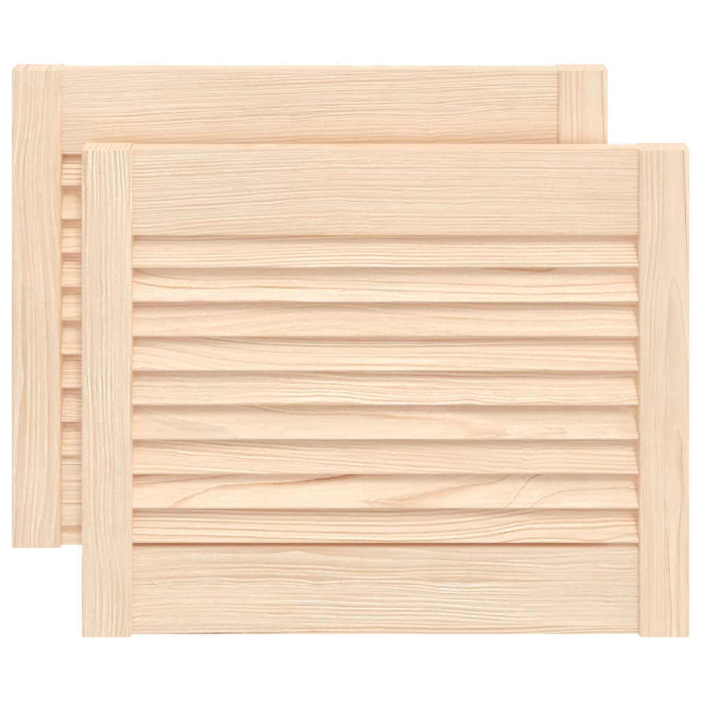 Kastdeuren met lamellen 2 st 39,5x49,4 cm massief grenenhout is nu te koop bij PeponiXL, paradijselijk wonen!