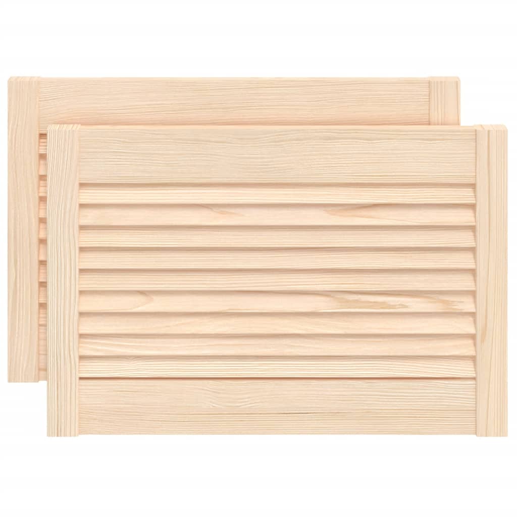 Kastdeuren met lamellen 2 st 39,5x59,4 cm massief grenenhout is nu te koop bij PeponiXL, paradijselijk wonen!
