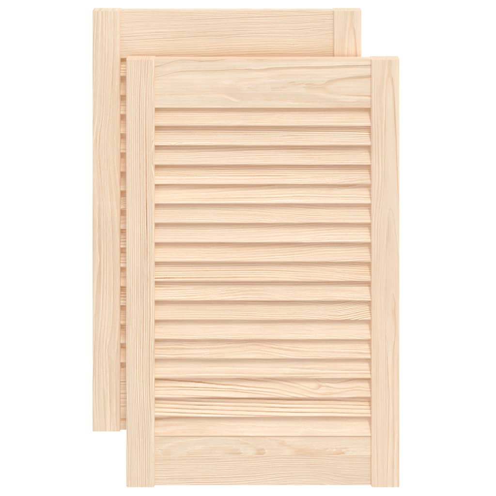 Kastdeuren met lamellen 2 st 61,5x39,4 cm massief grenenhout is nu te koop bij PeponiXL, paradijselijk wonen!