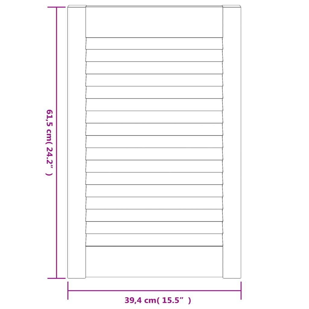 Kastdeuren met lamellen 2 st 61,5x39,4 cm massief grenenhout is nu te koop bij PeponiXL, paradijselijk wonen!