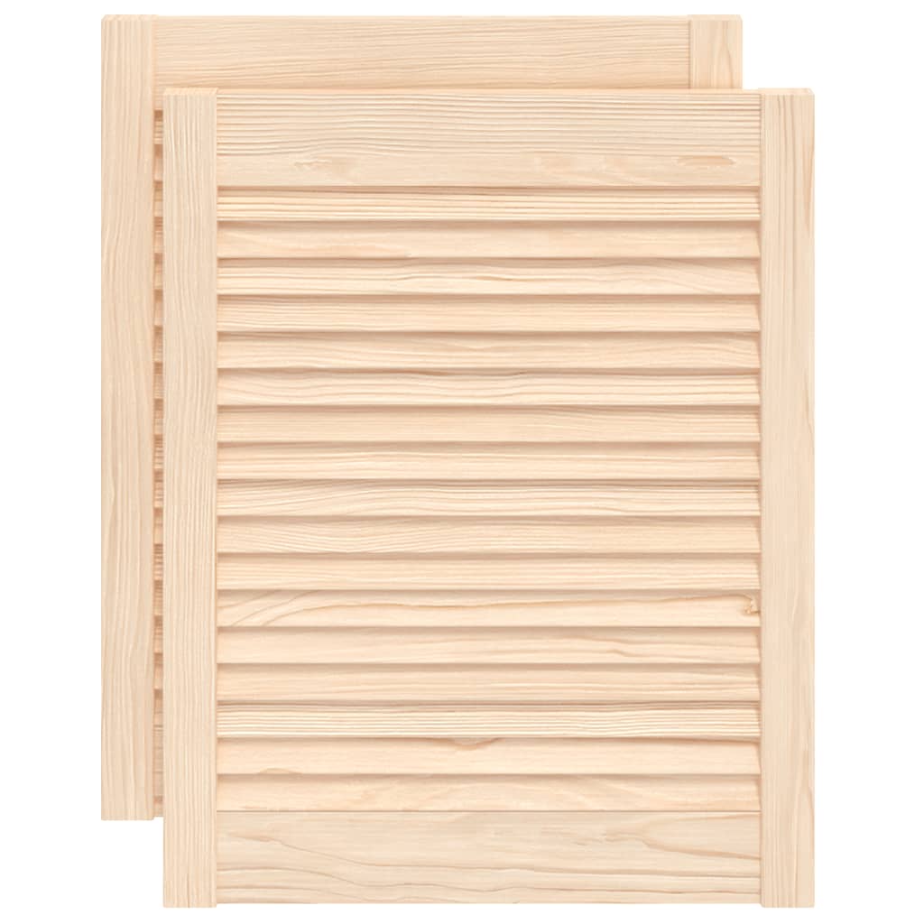 Kastdeuren met lamellen 2 st 61,5x49,4 cm massief grenenhout is nu te koop bij PeponiXL, paradijselijk wonen!