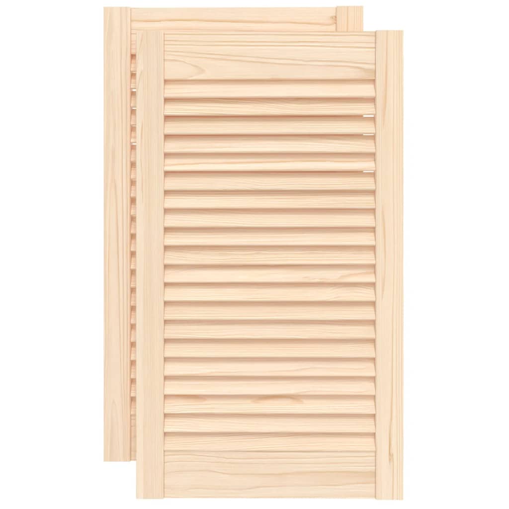 Kastdeuren met lamellen 2 st 69x39,4 cm massief grenenhout is nu te koop bij PeponiXL, paradijselijk wonen!