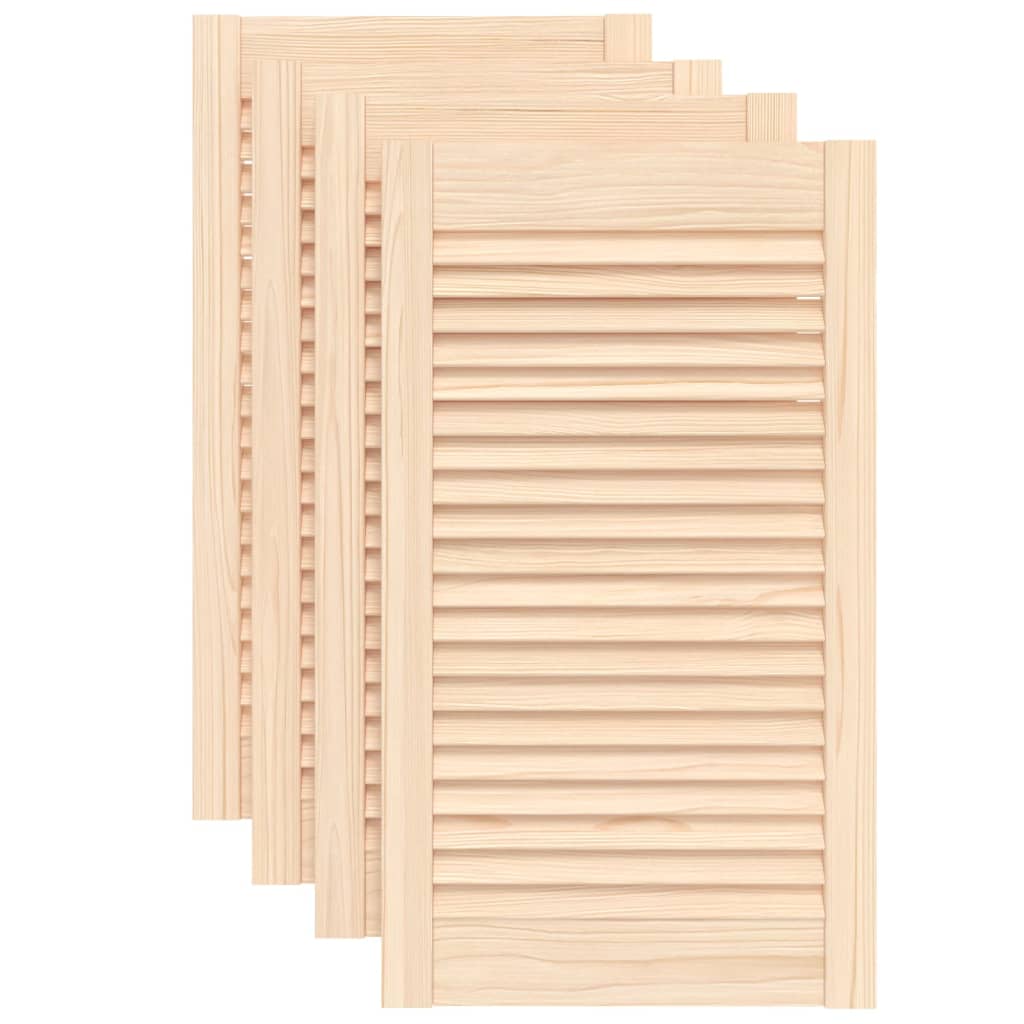 Kastdeuren met lamellen 4 st 69x39,4 cm massief grenenhout is nu te koop bij PeponiXL, paradijselijk wonen!