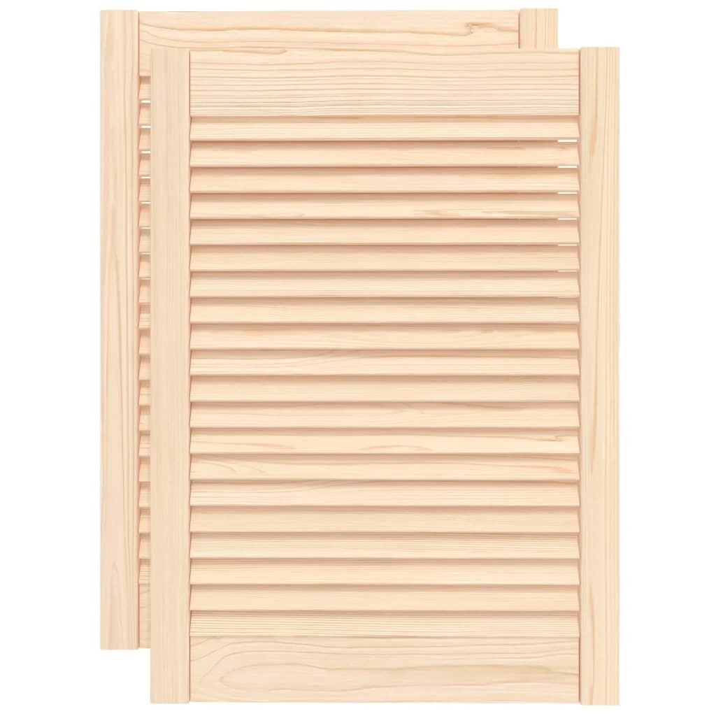 Kastdeuren met lamellen 2 st 69x49,4 cm massief grenenhout is nu te koop bij PeponiXL, paradijselijk wonen!