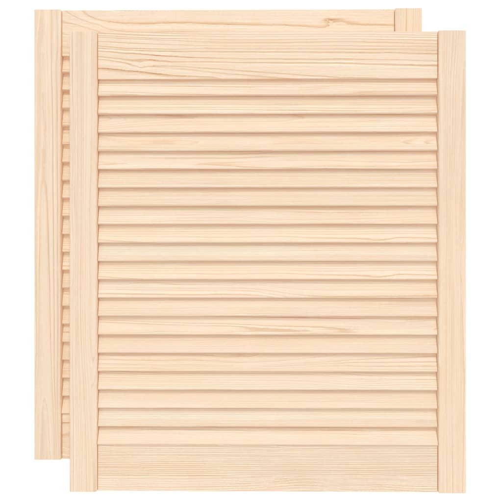 Kastdeuren met lamellen 2 st 69x59,4 cm massief grenenhout is nu te koop bij PeponiXL, paradijselijk wonen!